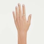 Delta band ring, Round cut, White, 18K gold finish - Image 2