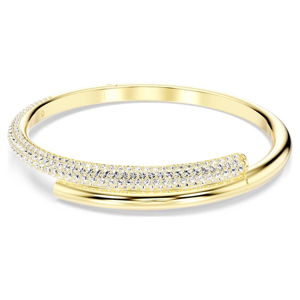 dextera-bangle-magnetic-closure-white-18k-gold-finish-swarovski-5669498 Dextera bangle, Magnetic closure, White, 18K gold finish - Image 1