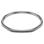 Dextera bangle, Octagon shape, Round cut, White, Ruthenium plated