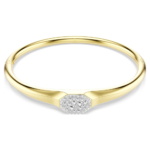 Dextera bangle, Round cut, White, 18K gold finish