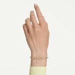 Dextera bracelet, Round cut, Green, 18K gold finish - Image 2