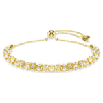 Dextera bracelet, Round cut, White, 18K gold finish