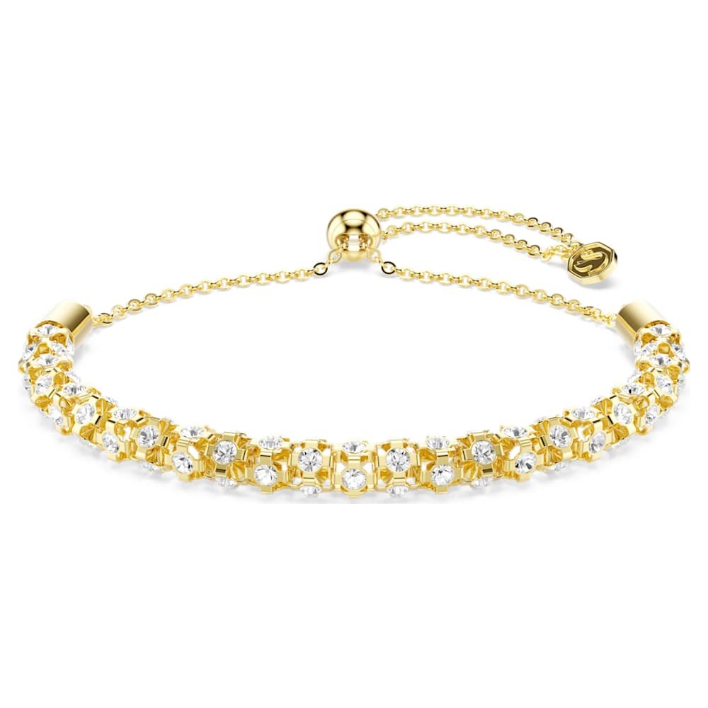 dextera-bracelet-round-cut-white-18k-gold-finish-swarovski-5750170 Dextera bracelet, Round cut, White, 18K gold finish - Image 1