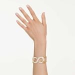 Dextera cuff, Round cut, White, 18K gold finish - Image 2