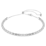 Dextera necklace, Round cut, White, Stainless steel