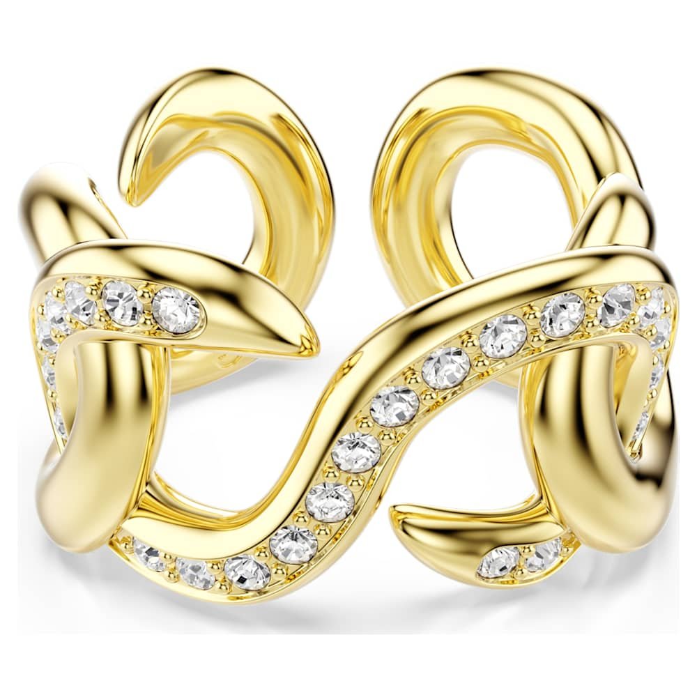 dextera-open-ring-round-cut-white-18k-gold-finish-swarovski-5741800 Dextera open ring, Round cut, White, 18K gold finish - Image 1