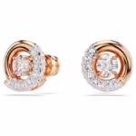 Dextera stud earrings Round cut, White, 18K rose gold finish - Image 3
