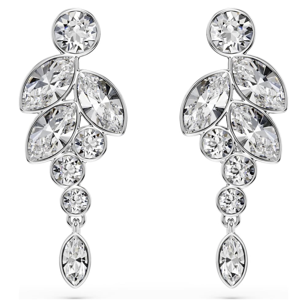 diapason-drop-earrings-mixed-cuts-white-rhodium-plated-swarovski-5754571 Diapason drop earrings, Mixed cuts, White, Rhodium plated - Image 1