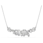 Diapason necklace, Mixed cuts, White, Rhodium plated
