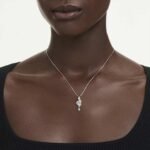 Diapason pendant, Mixed cuts, White, Rhodium plated - Image 2