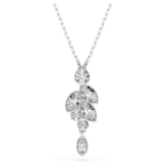 Diapason pendant, Mixed cuts, White, Rhodium plated