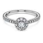 Eternity halo solitaire ring, Lab-grown diamonds 0.45 ct tw, Round shape, Sterling silver