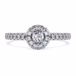 Eternity halo solitaire ring Lab-grown diamonds 0.45 ct tw, Round shape, Sterling silver