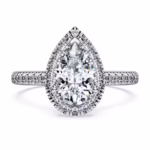 Eternity halo solitaire ring Lab-grown diamonds 1.3 ct tw, Pear shape, 18K white gold - Image 2