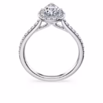 Eternity halo solitaire ring Lab-grown diamonds 1.3 ct tw, Pear shape, 18K white gold - Image 3