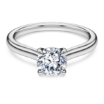 Eternity solitaire ring, Lab-grown diamonds 1 ct tw, Round shape, 18K white gold
