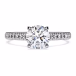 Eternity solitaire ring Lab-grown diamonds 1.2 ct tw, Round shape, 18K white gold
