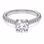 Eternity solitaire ring Lab-grown diamonds 1.2 ct tw, Round shape, 18K white gold - Image 3