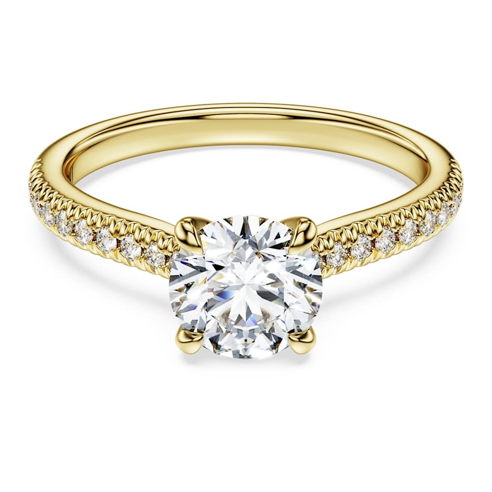 eternity-solitaire-ring-lab-grown-diamonds-1.2-ct-tw-round-shape-18k-yellow-gold-swarovski-5697864 Eternity solitaire ring, Lab-grown diamonds 1.2 ct tw, Round shape, 18K yellow gold - Image 1