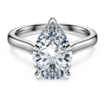 Eternity solitaire ring, Lab-grown diamonds 3 ct tw, Pear cut, 18K white gold