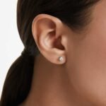 Eternity stud earrings, Lab-grown diamonds 0.5 ct tw, Round shape, Sterling silver - Image 2