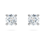 Eternity stud earrings, Lab-grown diamonds 0.5 ct tw, Round shape, Sterling silver
