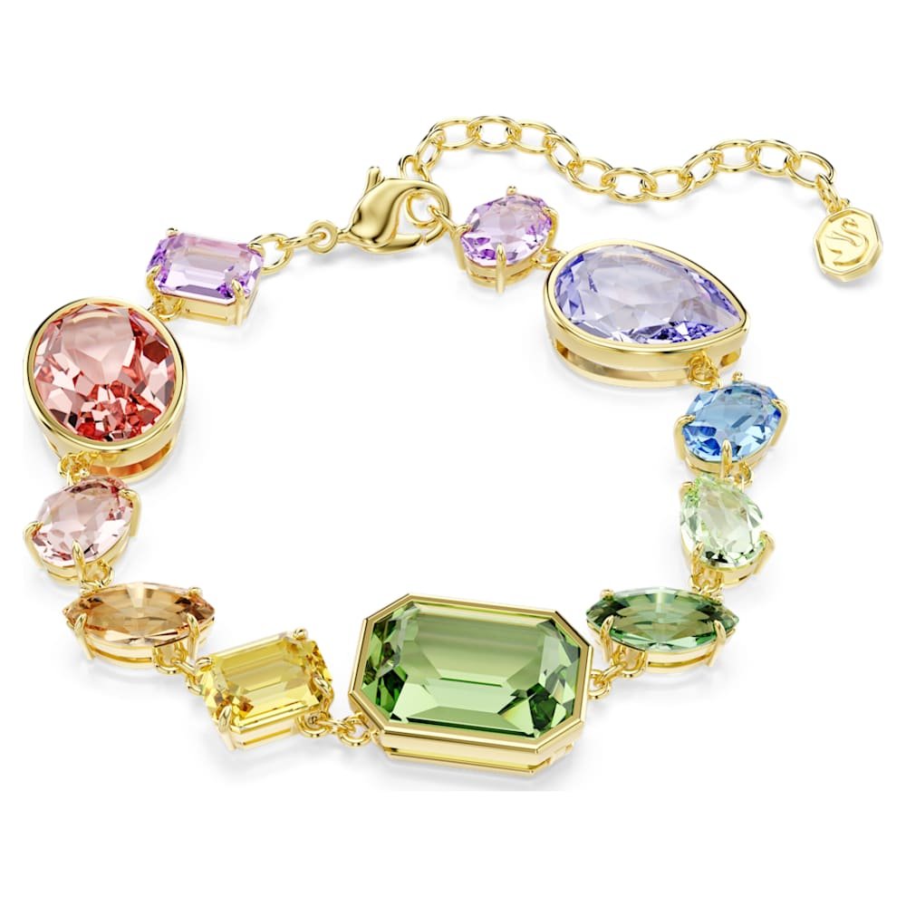 gema-bracelet-mixed-cuts-multicoloured-18k-gold-finish-swarovski-5737453 Gema bracelet, Mixed cuts, Multicoloured, 18K gold finish - Image 1