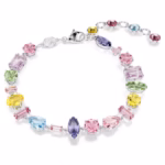 Gema bracelet Mixed cuts, Multicoloured, Rhodium plated