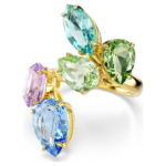 Gema cocktail ring, Mixed cuts, Multicoloured, 18K gold finish