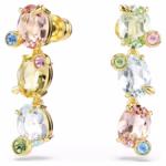 Gema drop earrings Asymmetrical design, Mixed cuts, Multicoloured, 18K gold finish - Image 3
