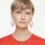 Gema drop earrings, Mixed cuts, Chandelier, Multicoloured, 18K gold finish - Image 2