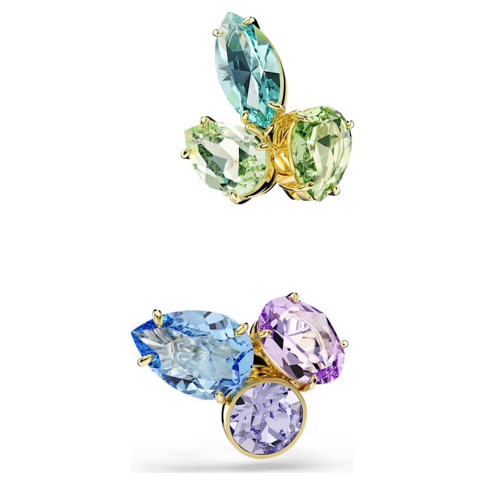 gema-ear-cuffs-asymmetrical-design-mixed-cuts-multicoloured-18k-gold-finish-swarovski-5741585 Gema ear cuffs, Asymmetrical design, Mixed cuts, Multicoloured, 18K gold finish - Image 1