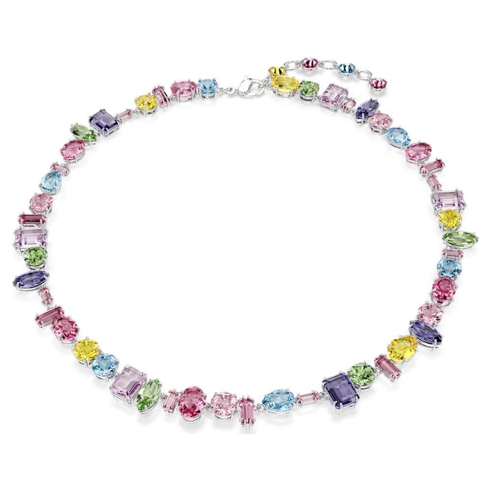 gema-necklace-mixed-cuts-multicoloured-rhodium-plated-swarovski-5656397 Gema necklace, Mixed cuts, Multicoloured, Rhodium plated - Image 1