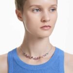 Gema necklace, Mixed cuts, Multicoloured, Rhodium plated - Image 2