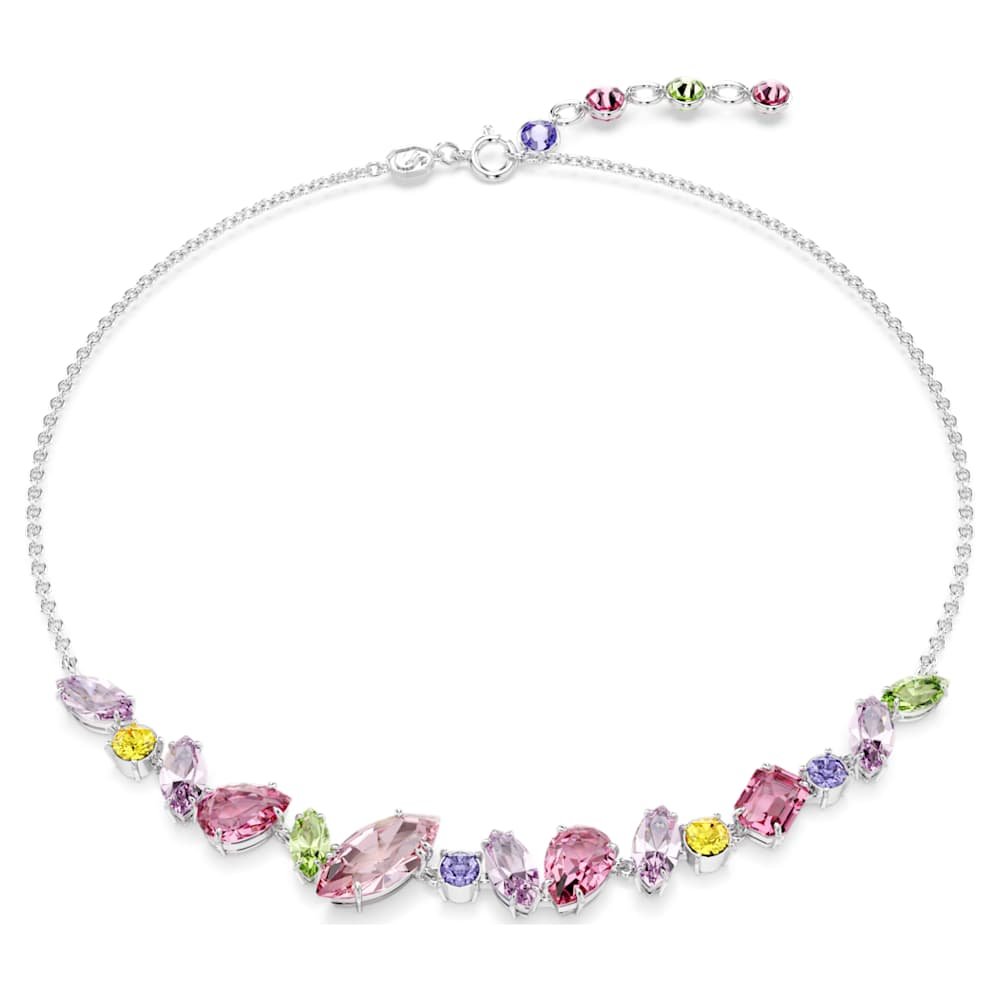 gema-necklace-mixed-cuts-multicoloured-rhodium-plated-swarovski-5658398 Gema necklace, Mixed cuts, Multicoloured, Rhodium plated - Image 1