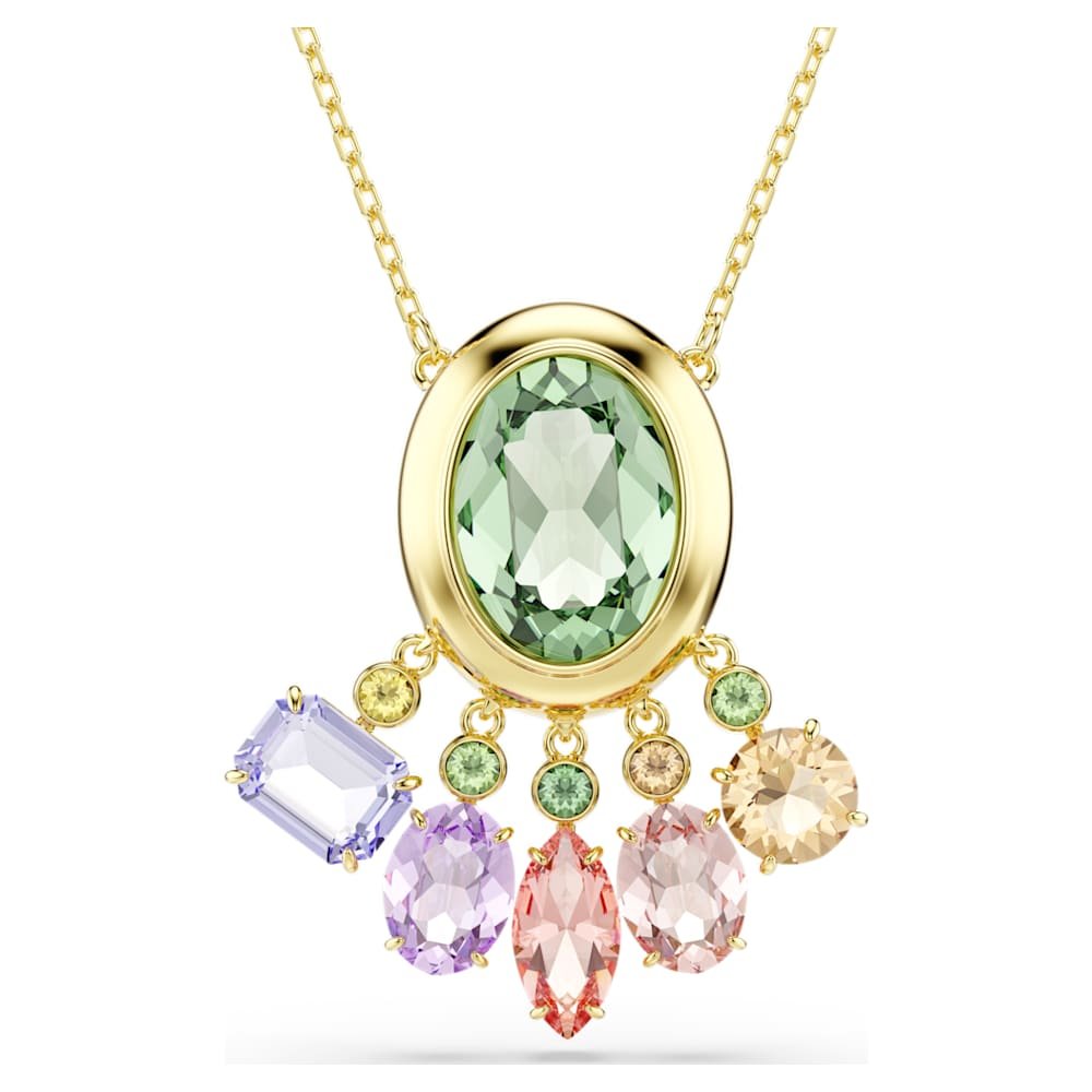 gema-pendant-mixed-cuts-dangling-crystals-multicoloured-18k-gold-finish-swarovski-5741587 Gema pendant, Mixed cuts, Dangling crystals, Multicoloured, 18K gold finish - Image 1