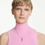 Gema pendant, Mixed cuts, Pink, Rhodium plated - Image 2