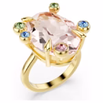 Gema ring Set (3), Mixed cuts, Multicoloured, 18K gold finish - Image 3