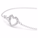 Hyperbola bracelet Infinity and heart, White, Rhodium plated - Image 3