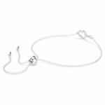 Hyperbola bracelet Infinity and heart, White, Rhodium plated - Image 5