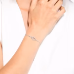 Hyperbola bracelet Infinity and heart, White, Rhodium plated - Image 6