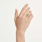 Hyperbola cocktail ring, Round cut, White, Mixed metal finish - Image 2