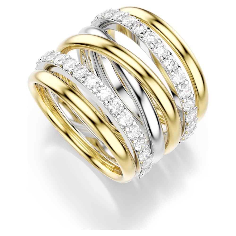 hyperbola-cocktail-ring-round-cut-white-mixed-metal-finish-swarovski-5740411 Hyperbola cocktail ring, Round cut, White, Mixed metal finish - Image 1