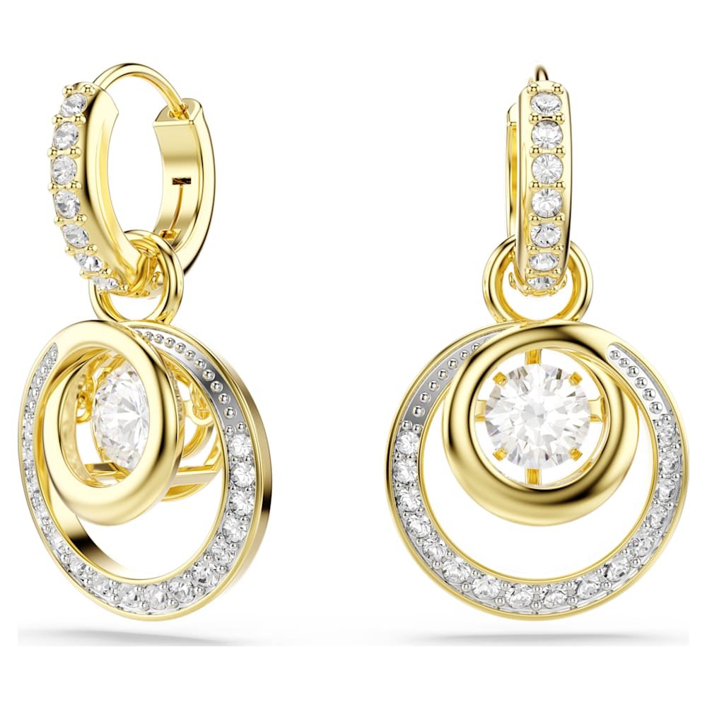 hyperbola-drop-earrings-round-cut-white-18k-gold-finish-swarovski-5738249 Hyperbola drop earrings, Round cut, White, 18K gold finish - Image 1
