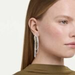 Hyperbola earrings, Layered, Round cut, White, Mixed metal finish - Image 2