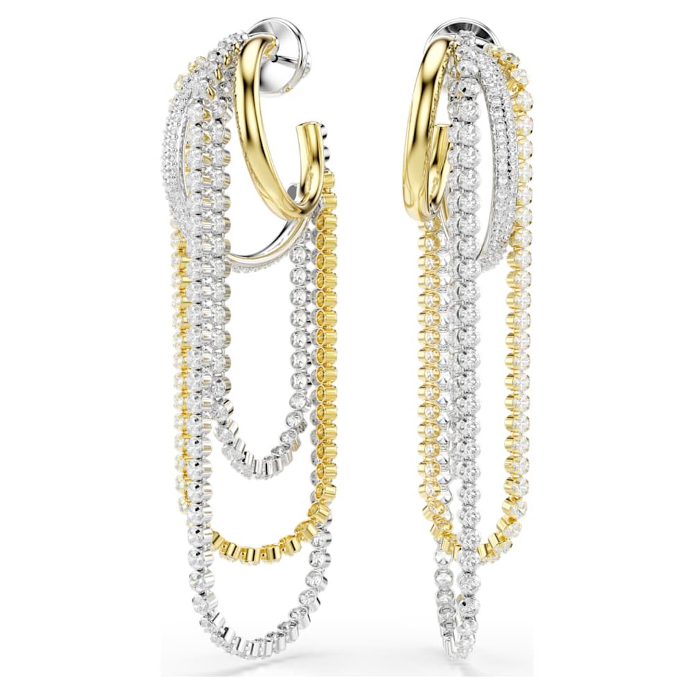 hyperbola-earrings-layered-round-cut-white-mixed-metal-finish-swarovski-5749368 Hyperbola earrings, Layered, Round cut, White, Mixed metal finish - Image 1