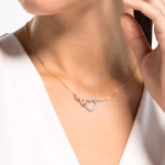 Hyperbola necklace Infinity and heart, White, Mixed metal finish - Image 7