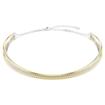Hyperbola necklace, Round cut, White, Mixed metal finish