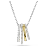 Hyperbola pendant, Mixed cuts, White, Mixed metal finish