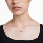 Hyperbola pendant, Pavé, Infinity, White, Rhodium plated - Image 2